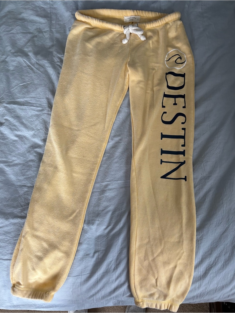 Destin Yellow Women’s Sweatpants with Drawstring Waist